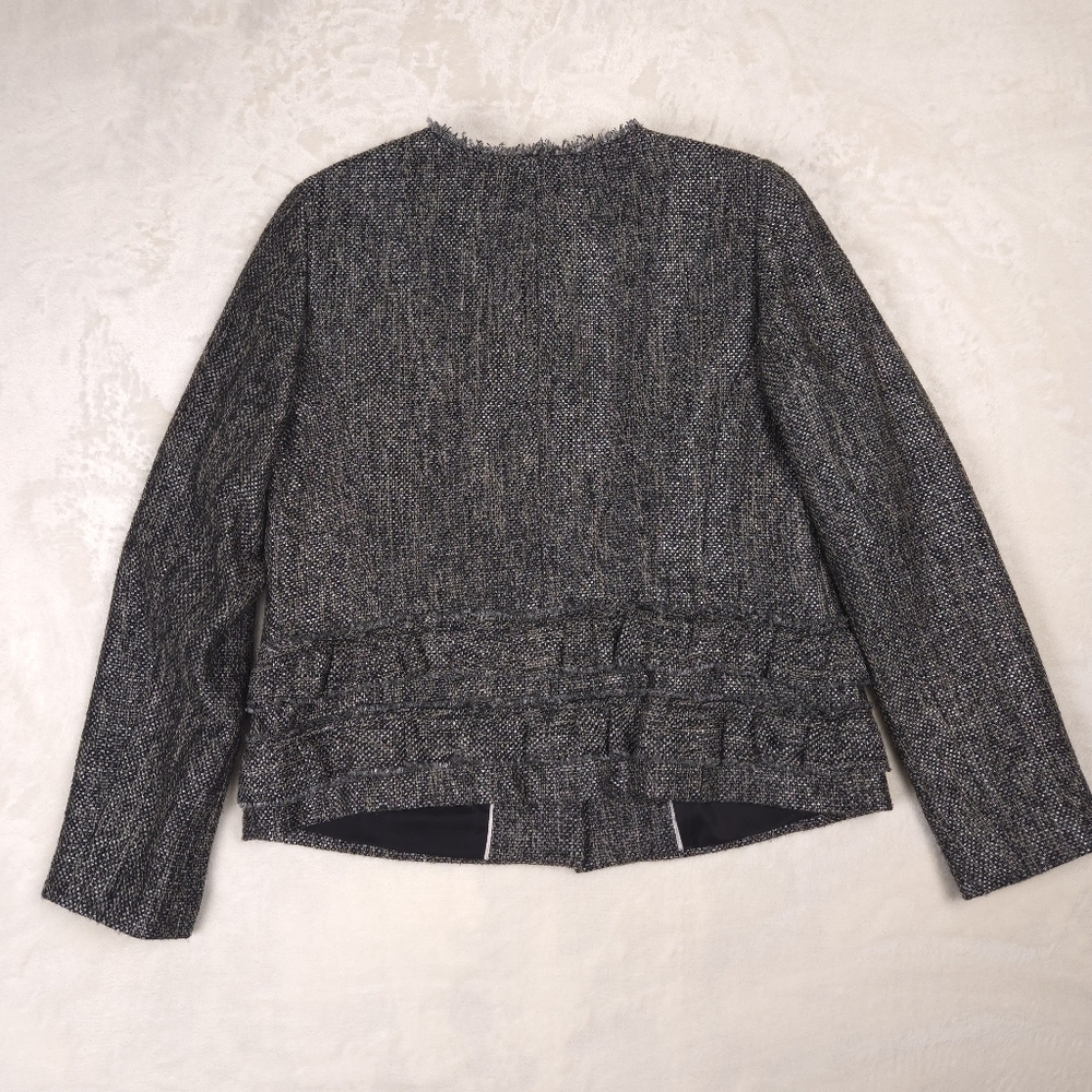 Talbots Tweed Ruffle Button Down Jacket Size 10 B… - image 6
